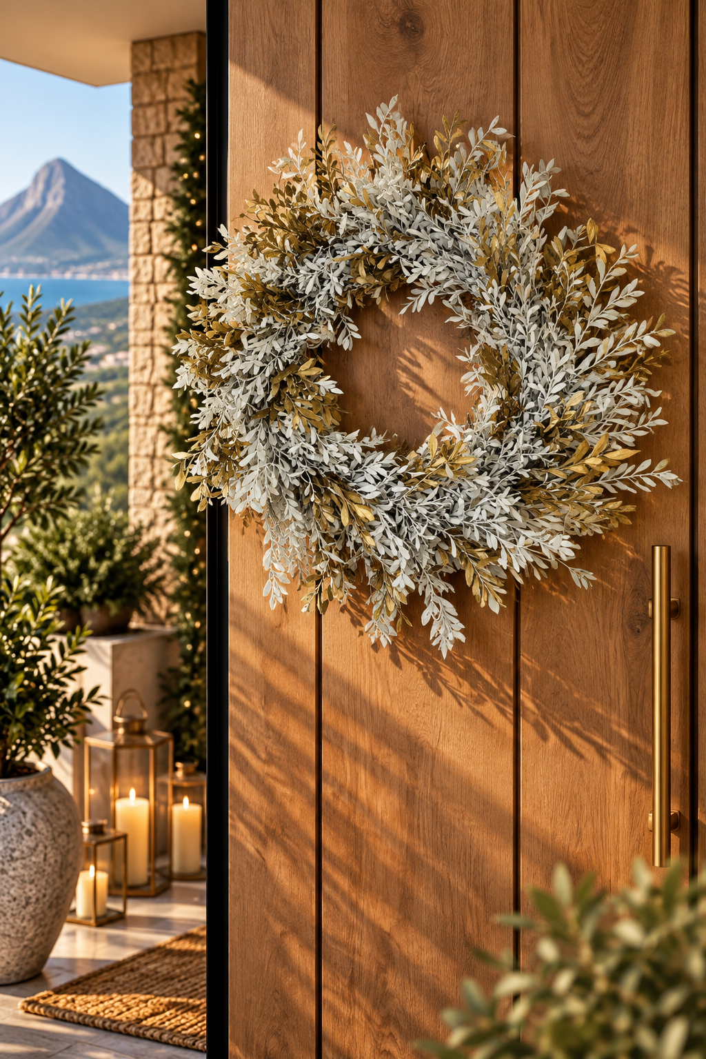 Myrtle Wreath – White & Gold