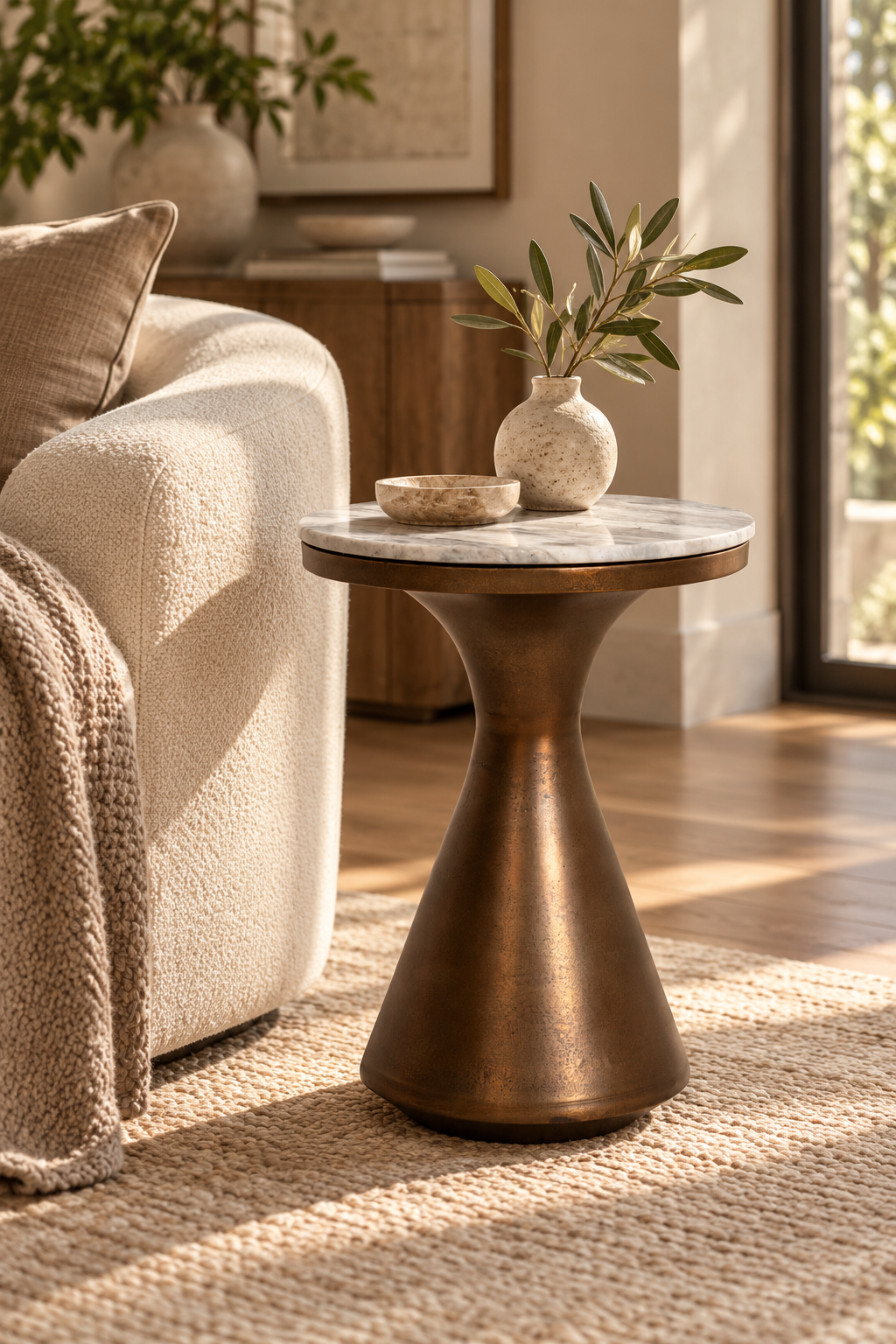 TILLY MARBLE SIDE TABLE LARGE- Nature