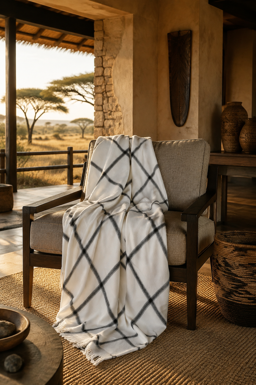 Soft and Luxurious Wild Dove and Black Throw