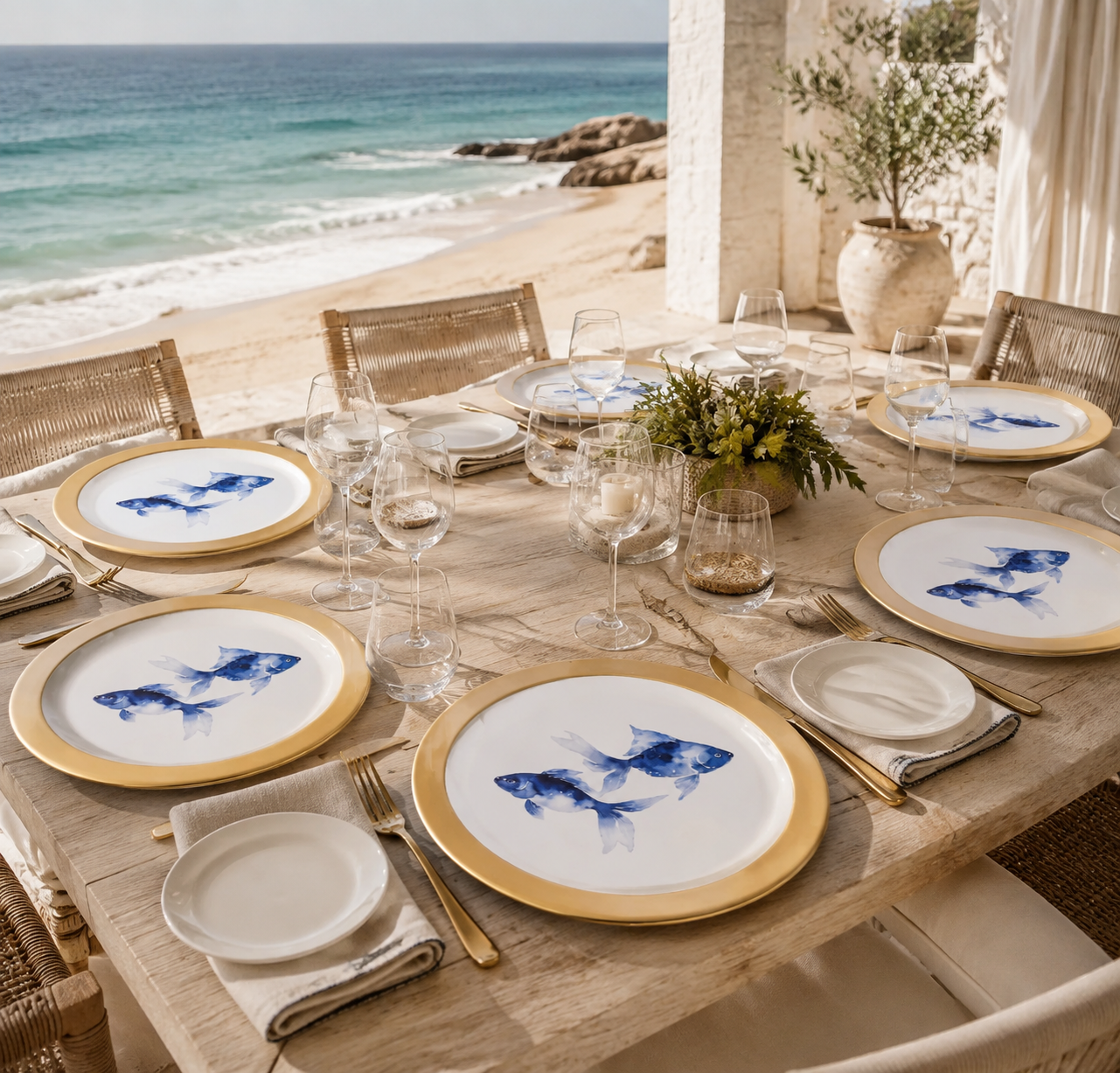 CHARGER PLATE FISH’S SET OF 4