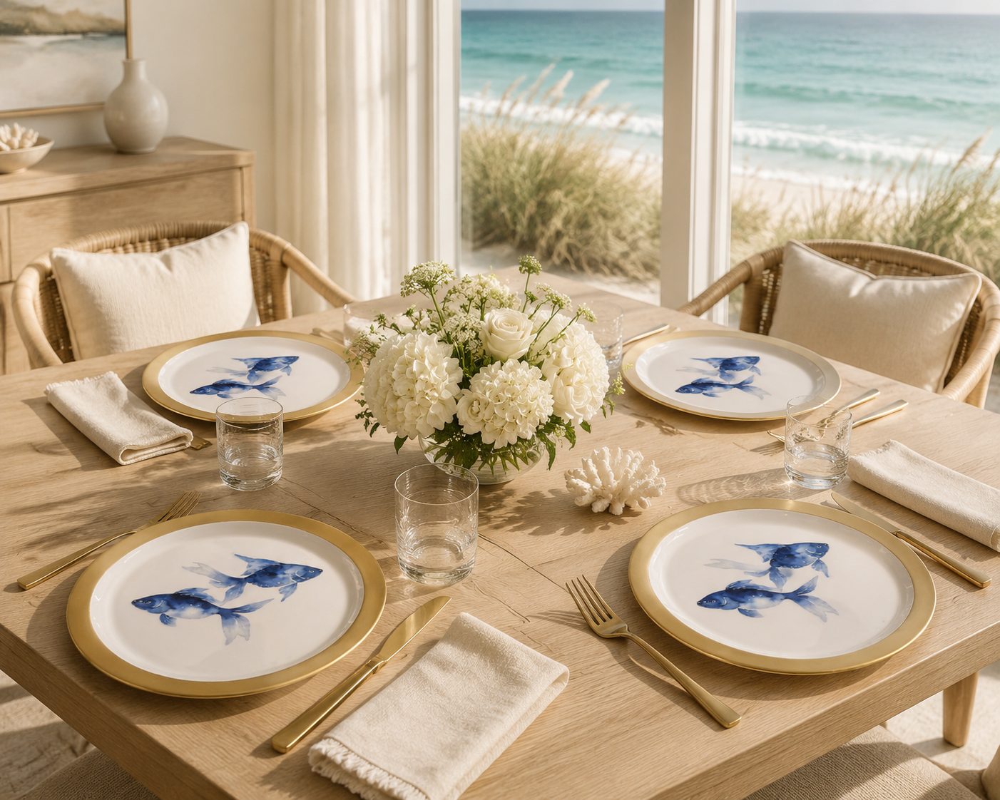 CHARGER PLATE FISH’S SET OF 4