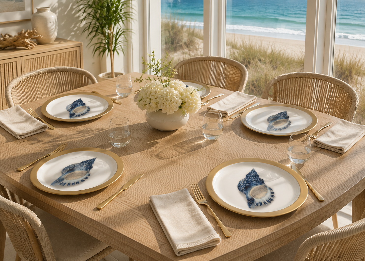 CHARGER PLATE SEA SHELL SET OF 4