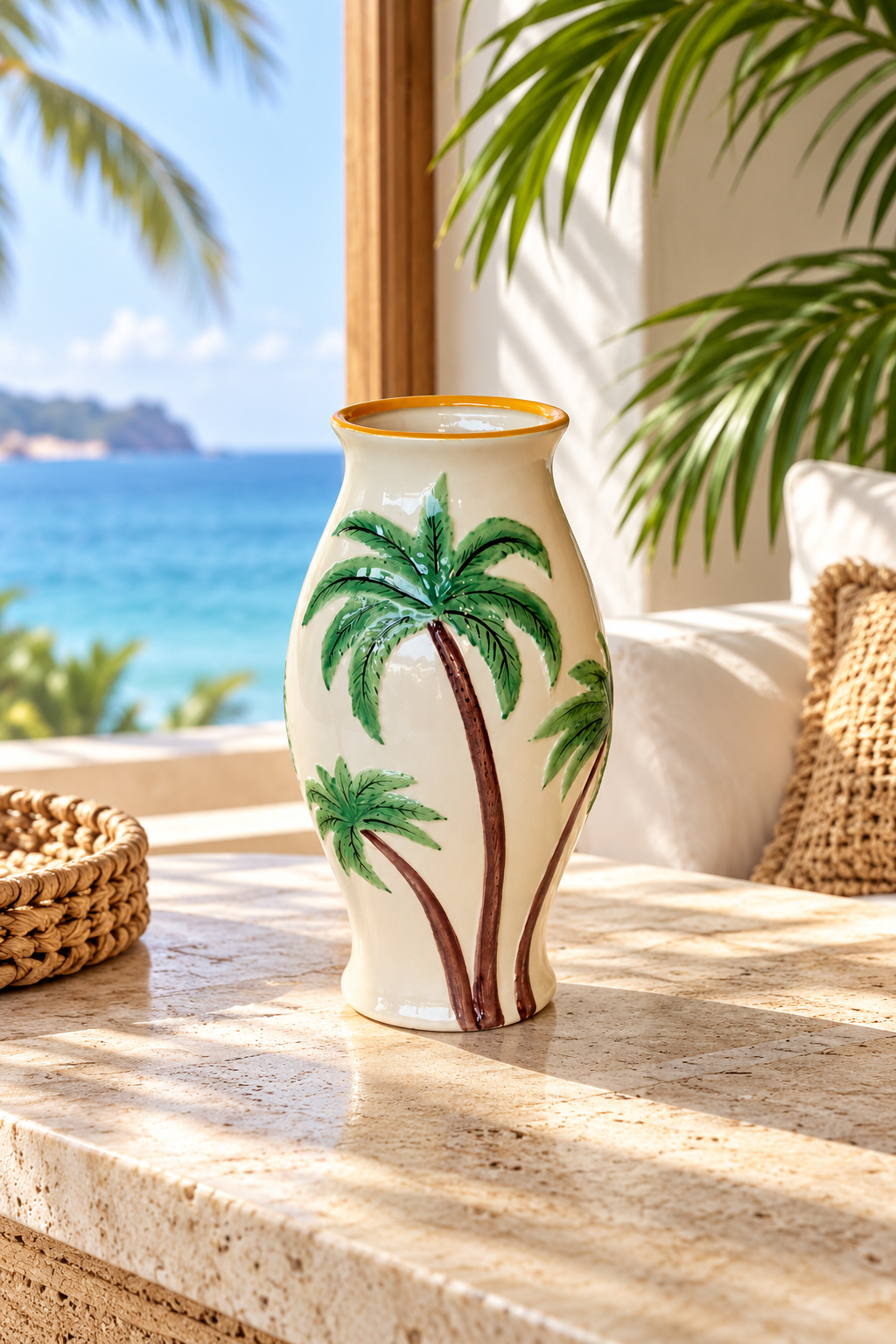 Large Palm Tree Vase