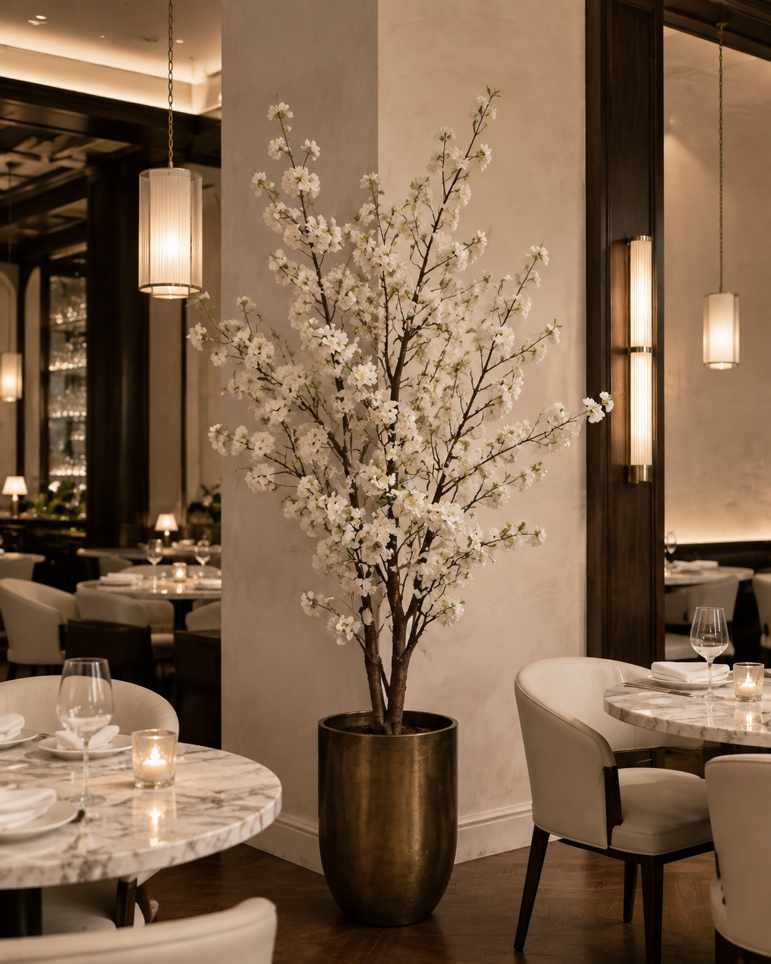 195cm Faux White Cherry Blossom Tree