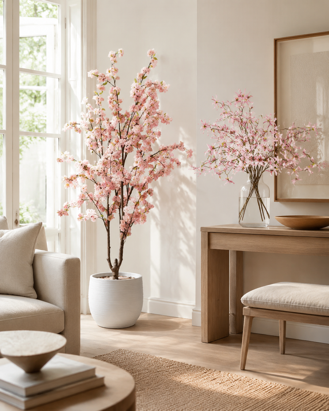 Faux Cherry Blossom Tree Pink 195cm