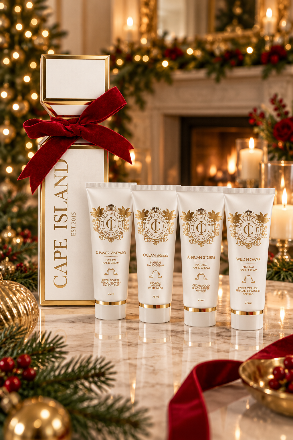 White Cracker with hand cream 75ml - Set of 4