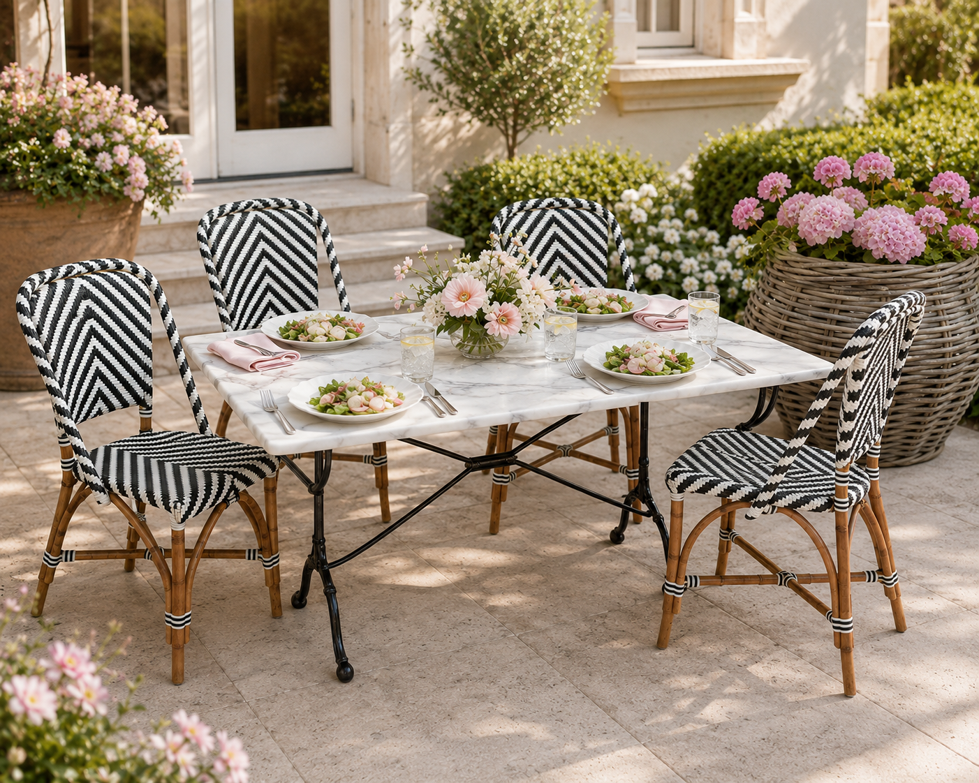WHITE RECTANGULAR MARBLE TABLE