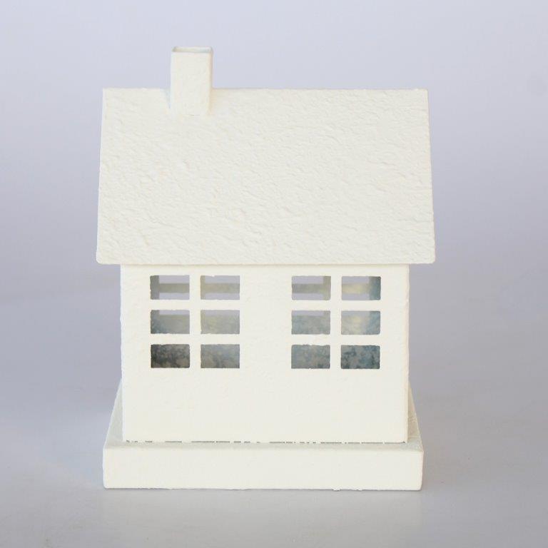 Small Battery Operated Metal House Lantern