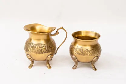 CREAMER SET LOTUS A/BRASS