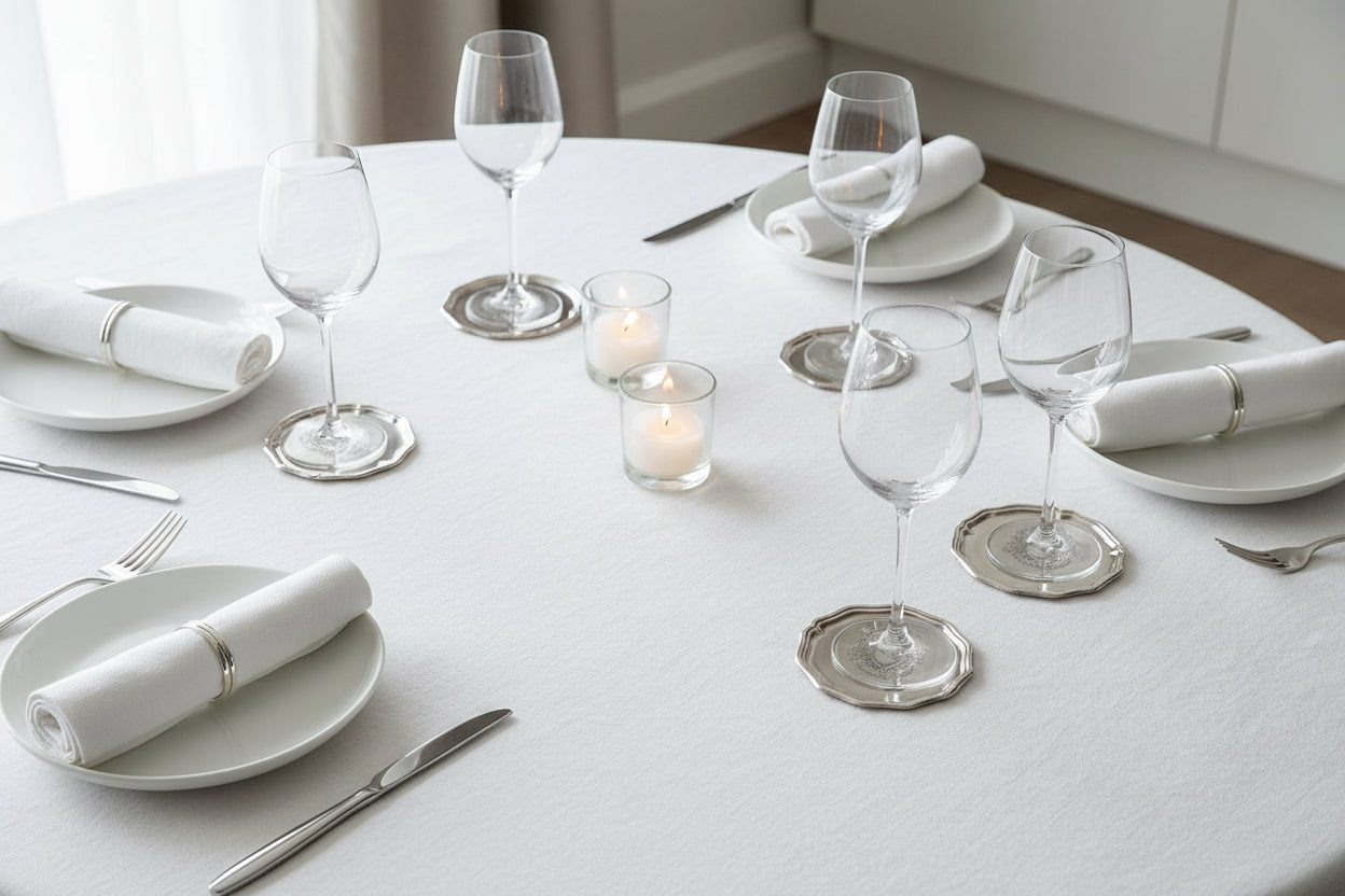 COASTER BOTTLE KINGS ANTIQUE PEWTER Set of 6