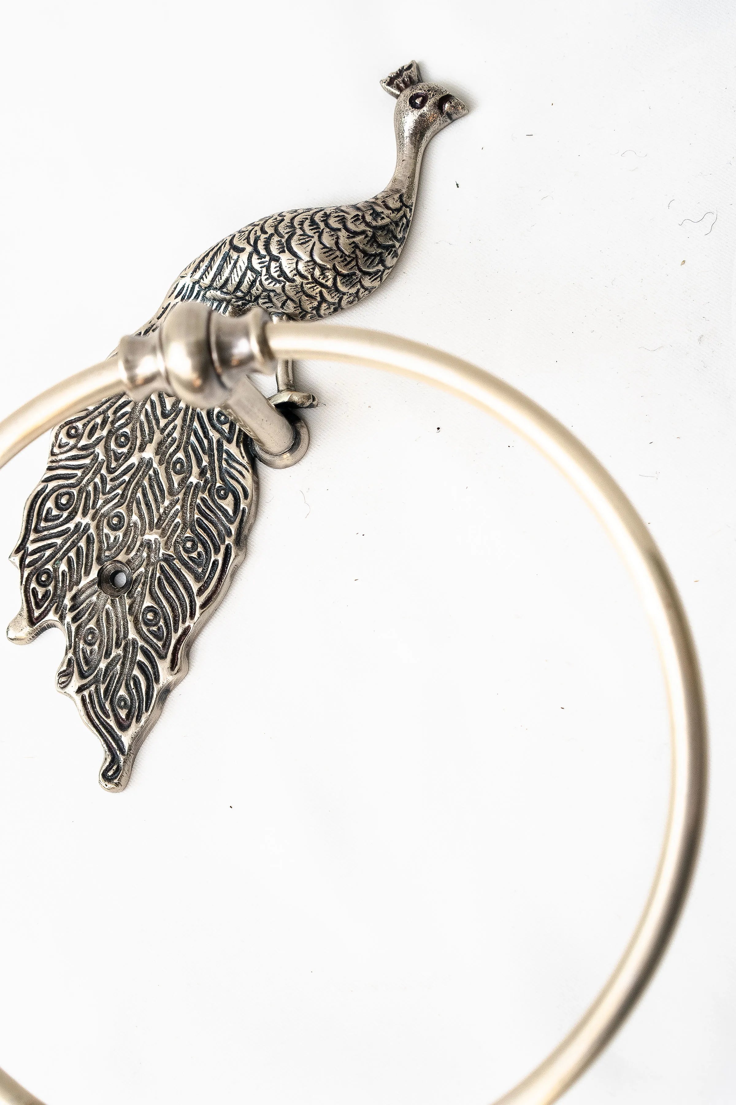 Towel Ring Peacock - Pewter