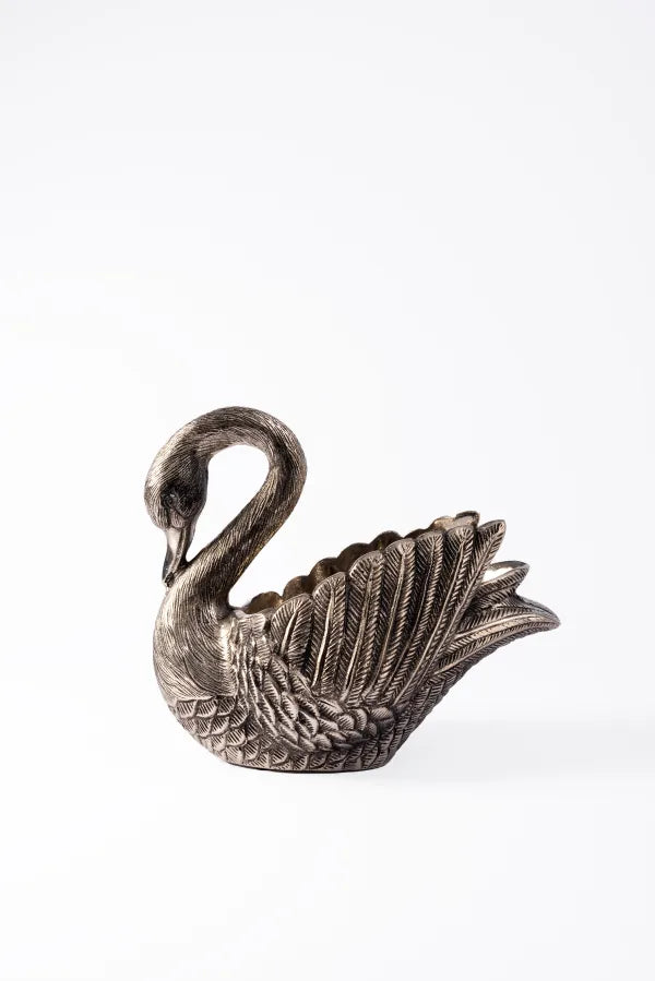 WINE COOLER SWAN LAKE ANTIQUE SILVER