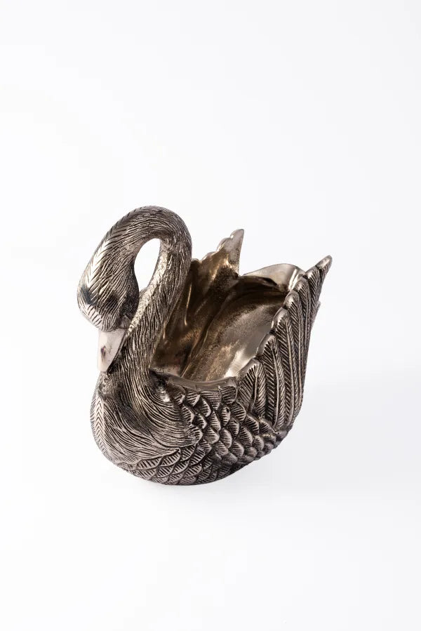 WINE COOLER SWAN LAKE ANTIQUE SILVER