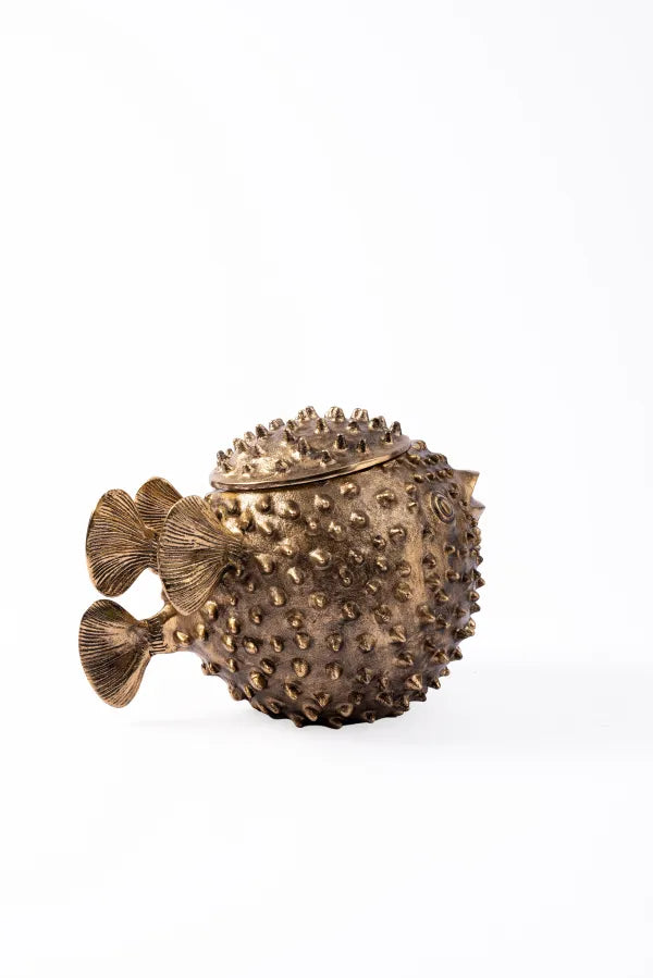 BLOWIE THE FISH ICE BUCKET ANTIQUE BRASS