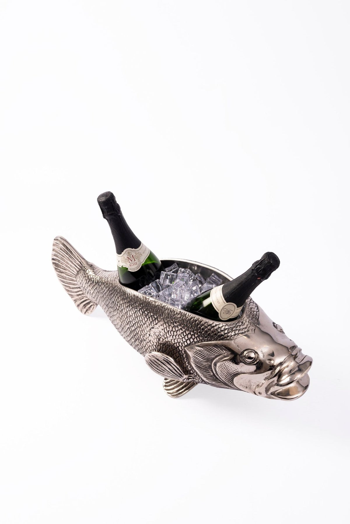 WINE COOLER TROUT ANTIQUE SILVER