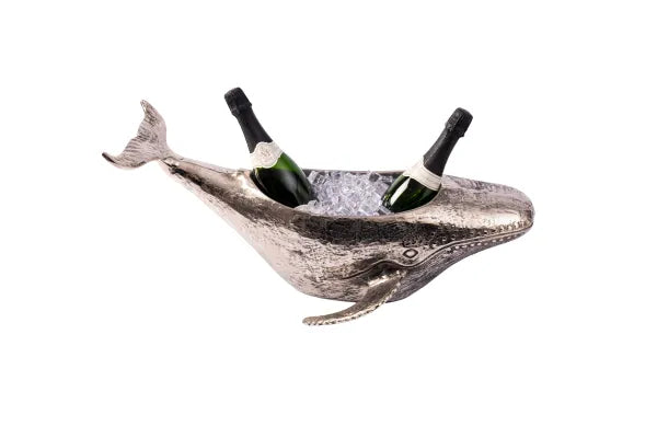 WINE COOLER WALLY THE WHALE ANTIQUE SILVER