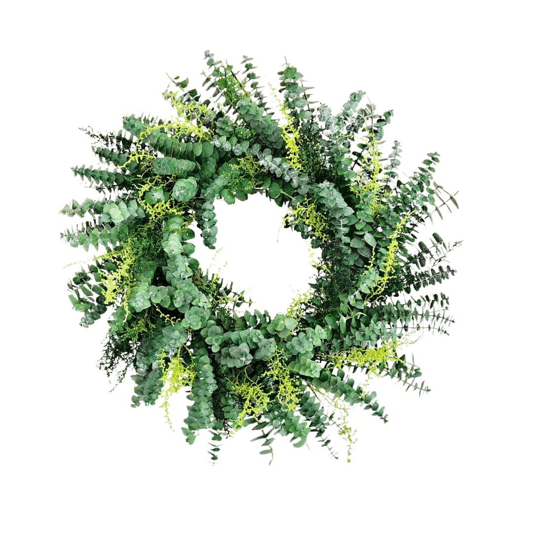 Designer Pennygum & Slangbos Mixed Wreath – Green