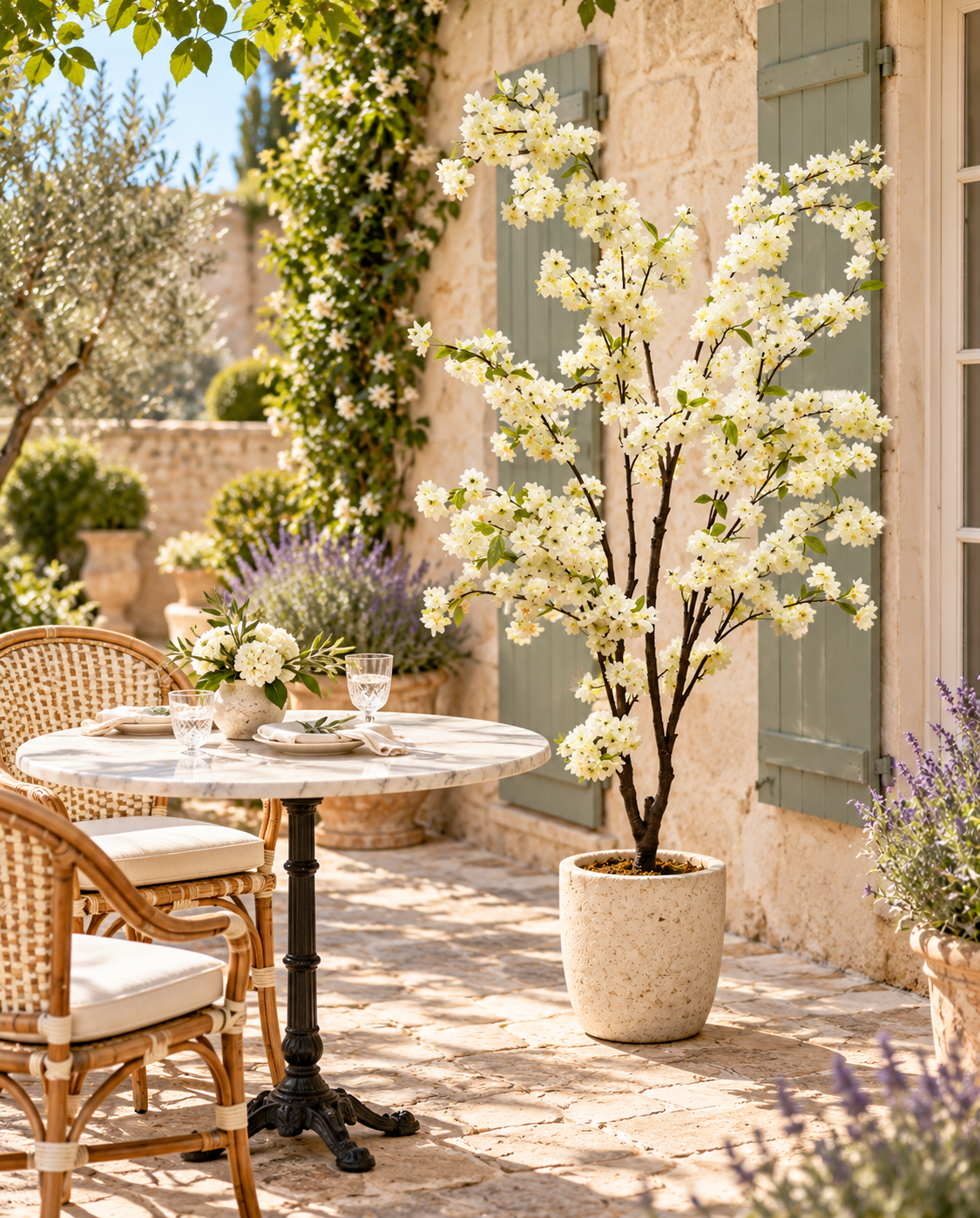 165cm Faux White Cherry Blossom Tree