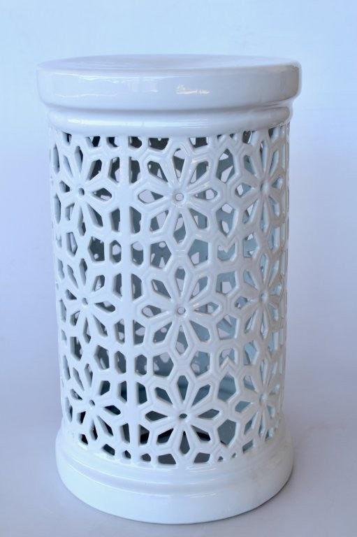 White Cut Out Plant Column