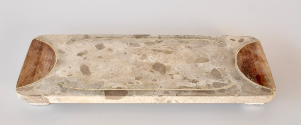 LEOPARD MARBLE & BRASS BOARD ON FEET