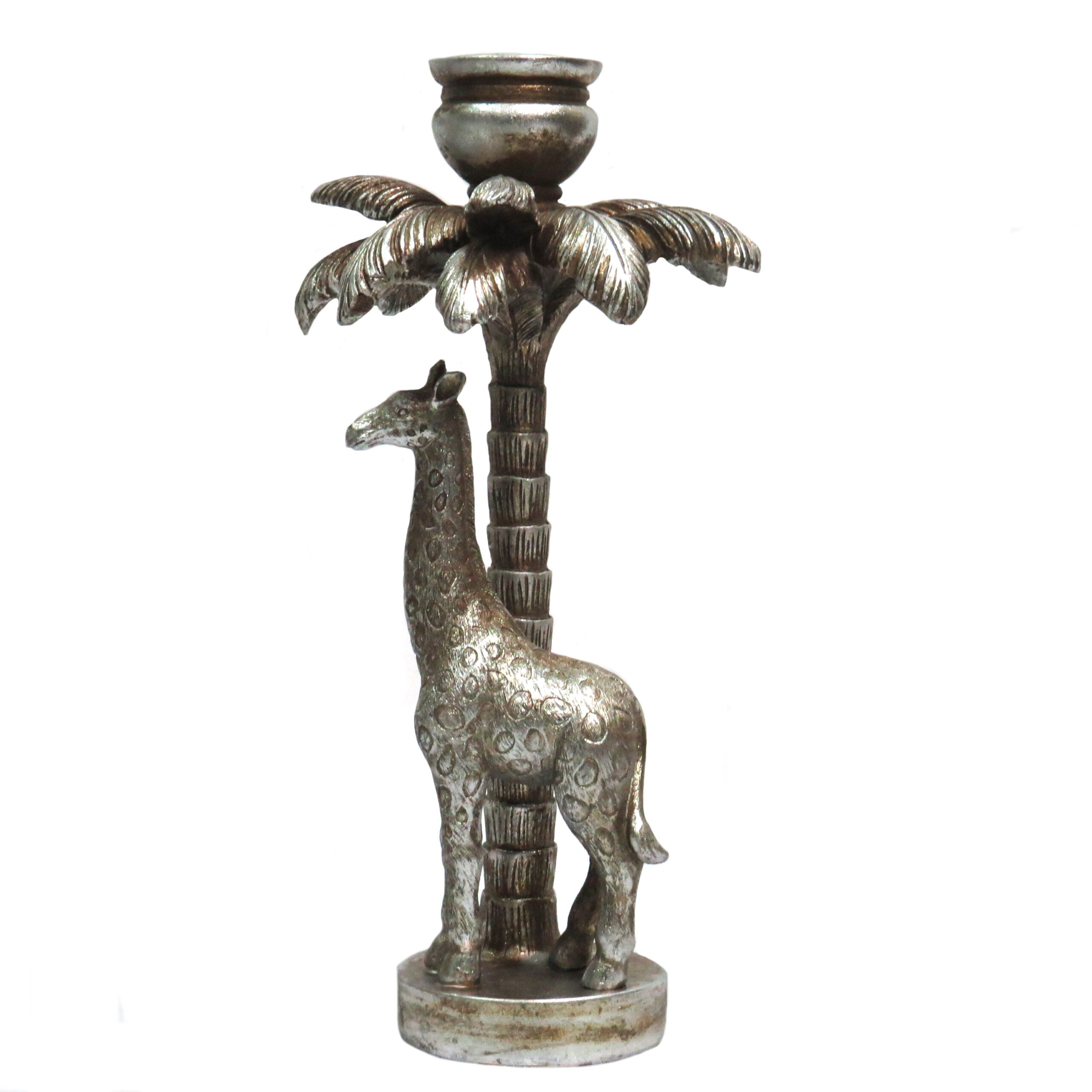 Africa Giraffe & Palm Candle Holder – 35.5cm