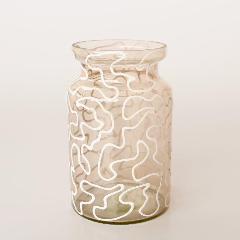 White Patterned Glass Vase