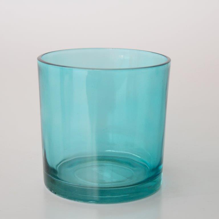 Aqua Glass Tealight Candle Holder