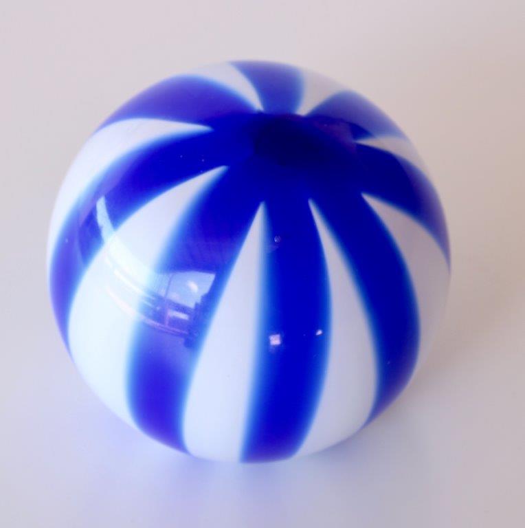 Collection of Glass Balls in Blue, White & Clear