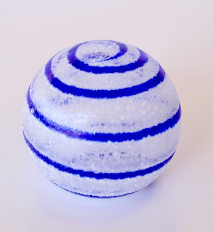 Collection of Glass Balls in Blue, White & Clear