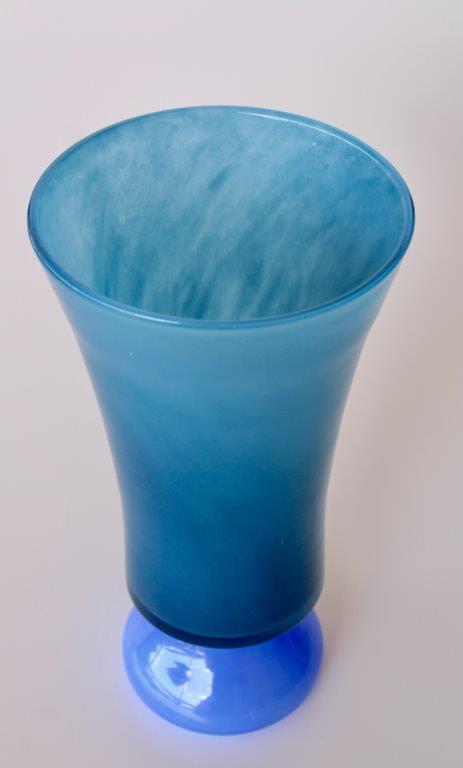 Tall Two Tone Blue Glass Vase