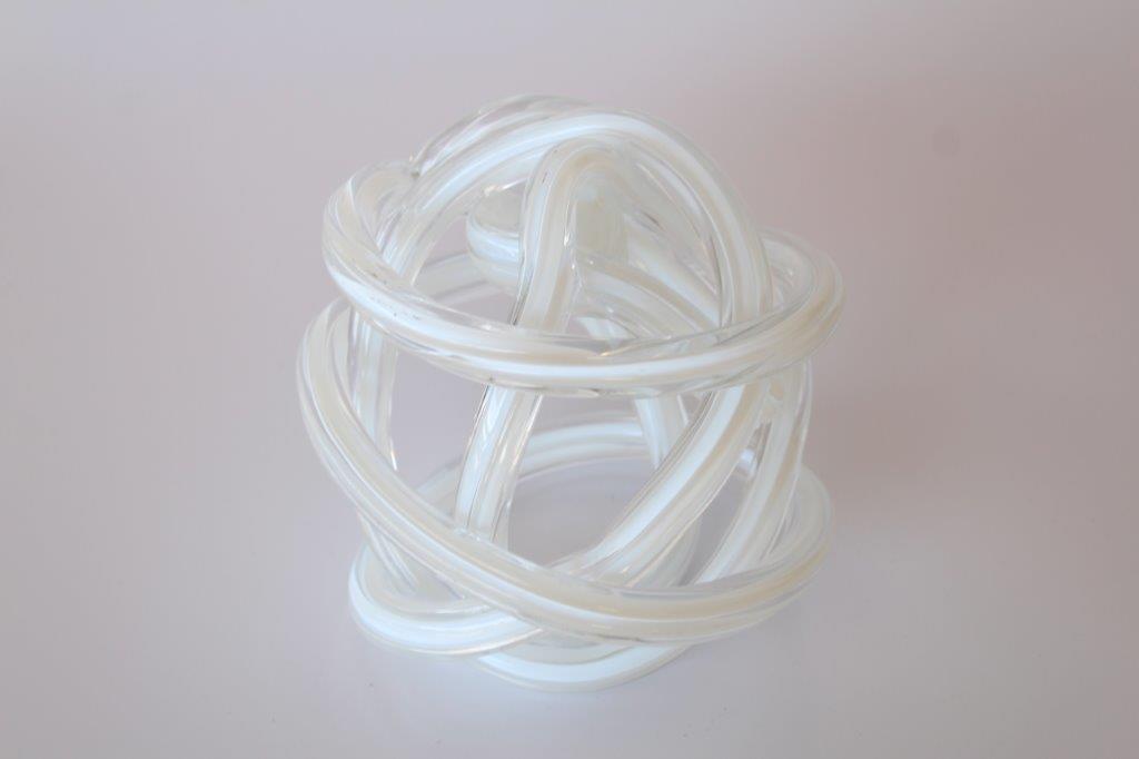 Extra Large White & Clear Glass Knot