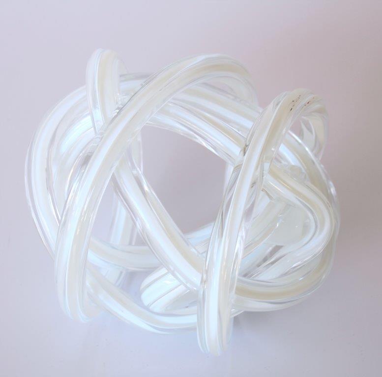 Extra Large White & Clear Glass Knot