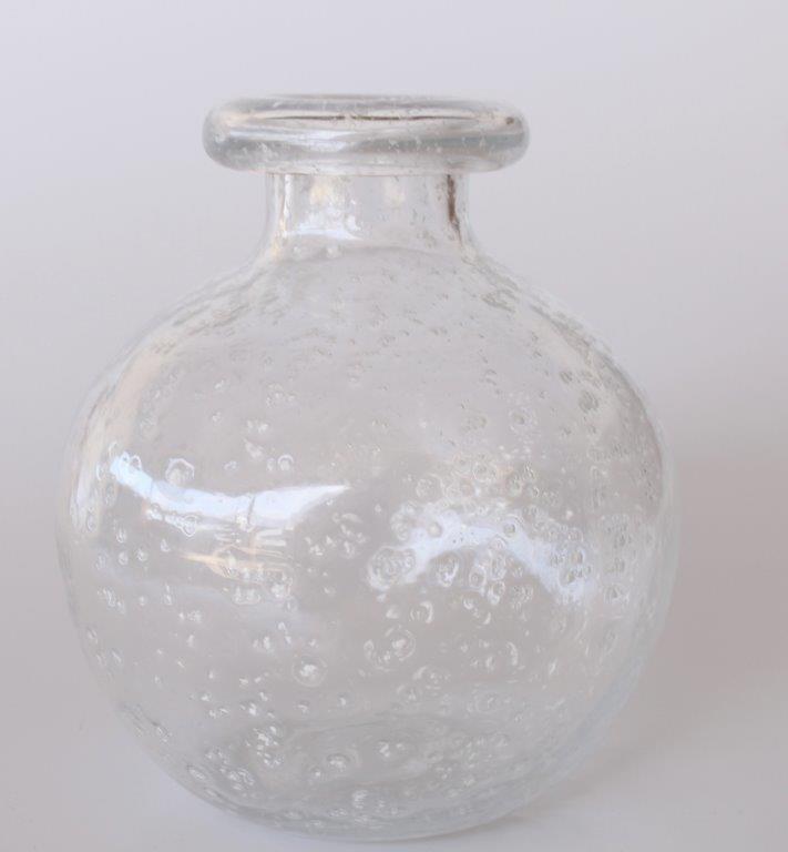 Clear Speckled Glass Vase