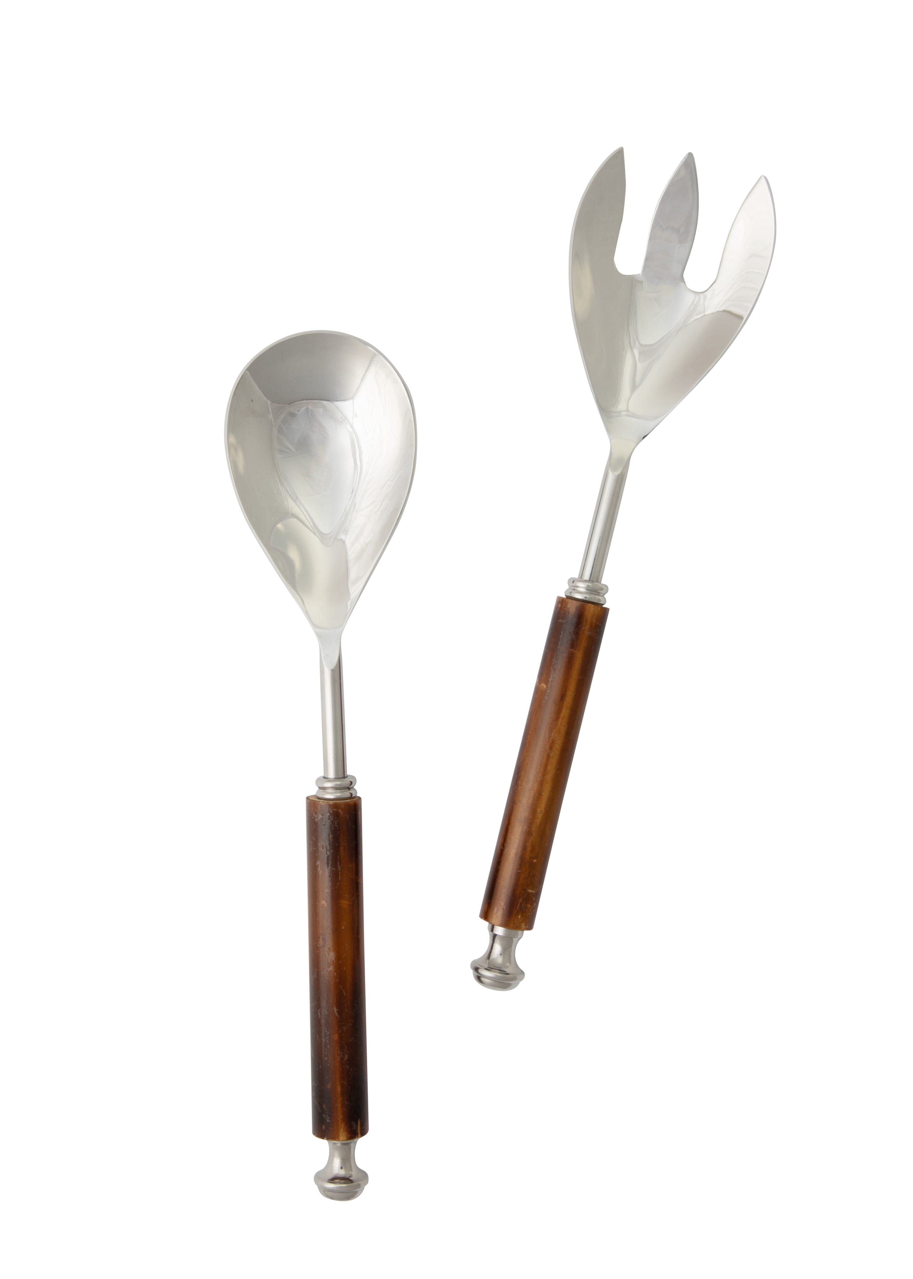Silver & Bamboo - Goa Salad Servers 2pc