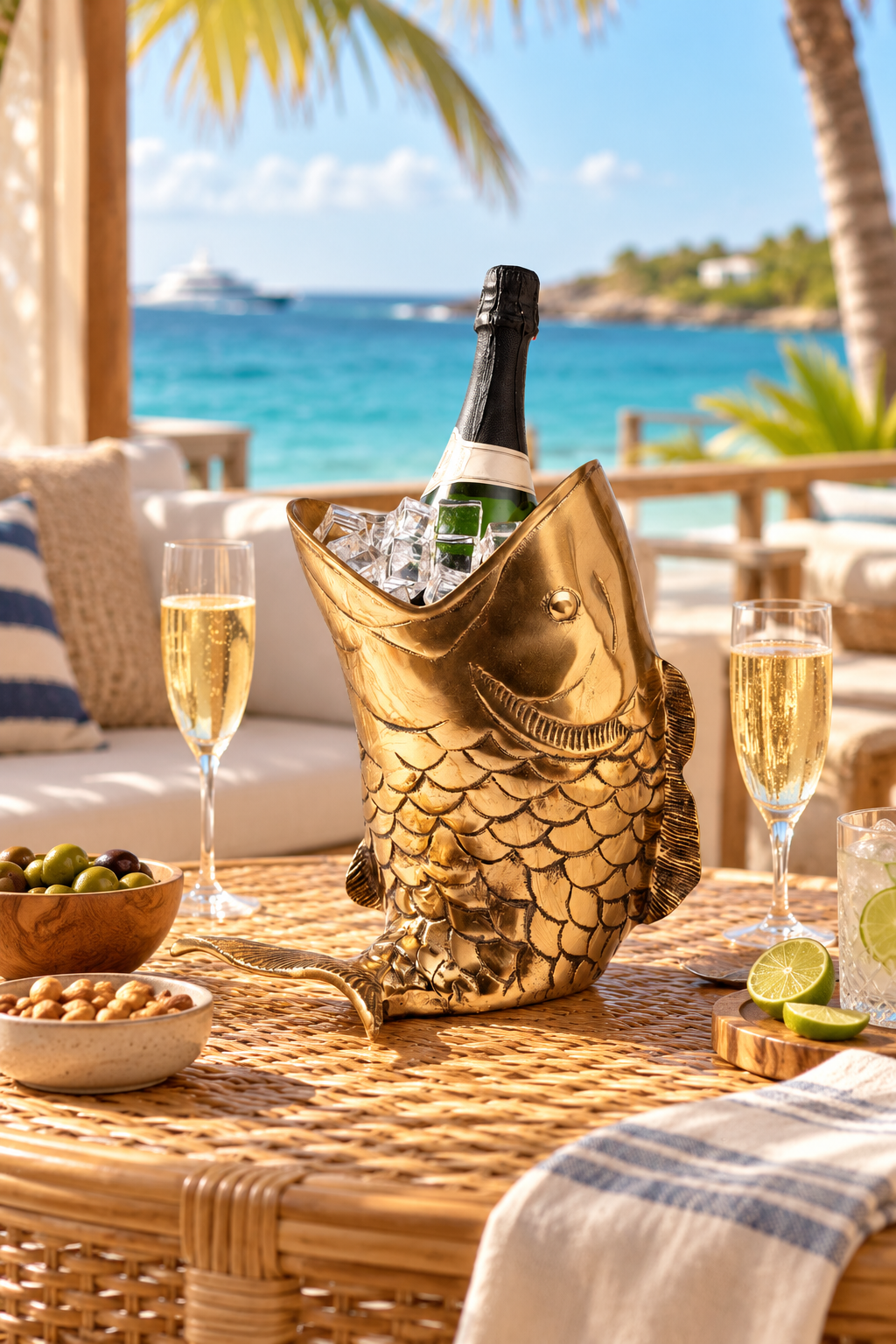 WINE COOLER NEMO ANTIQUE BRASS