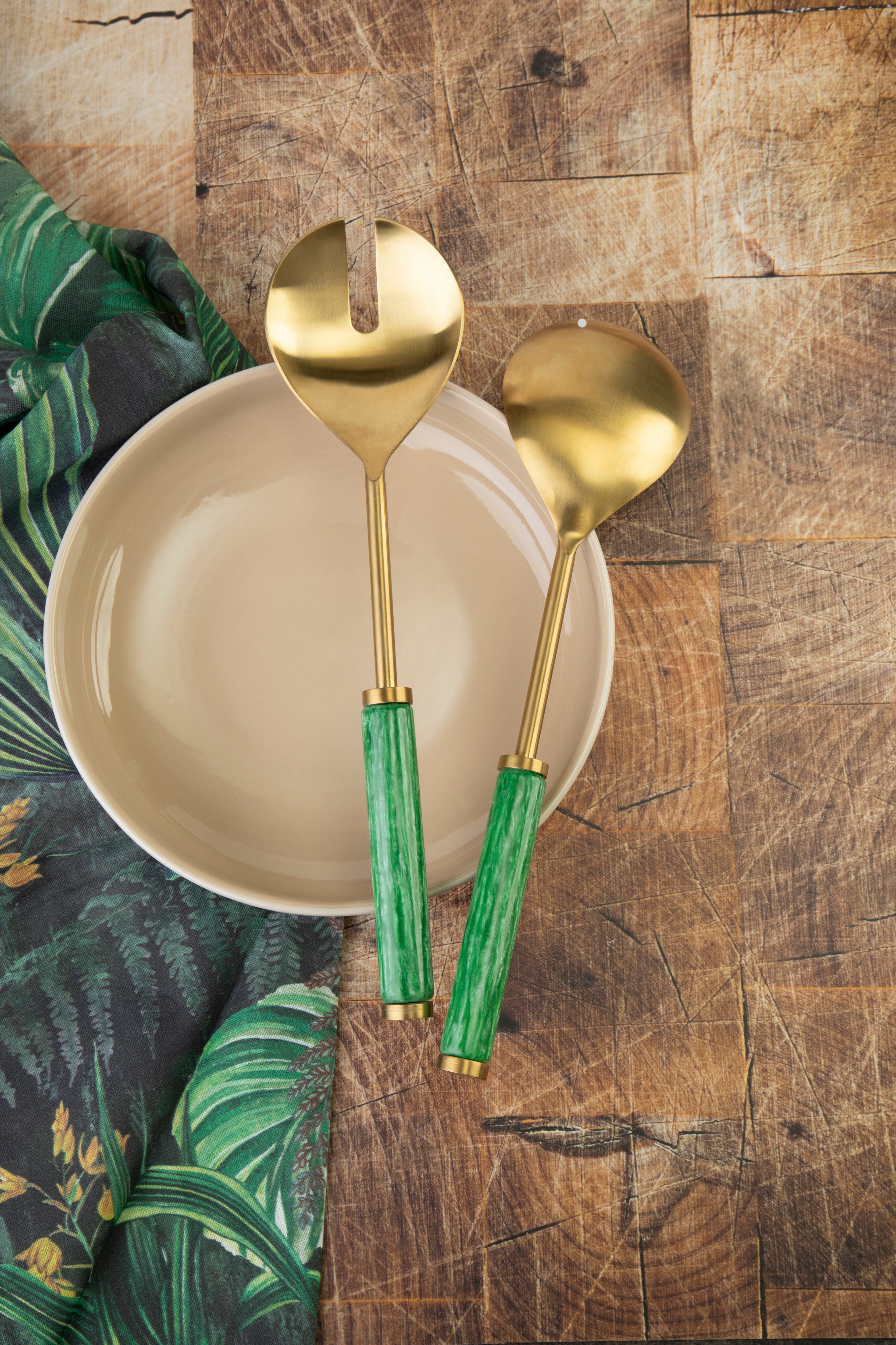 Gold & Green - Goa Salad Servers 2pc