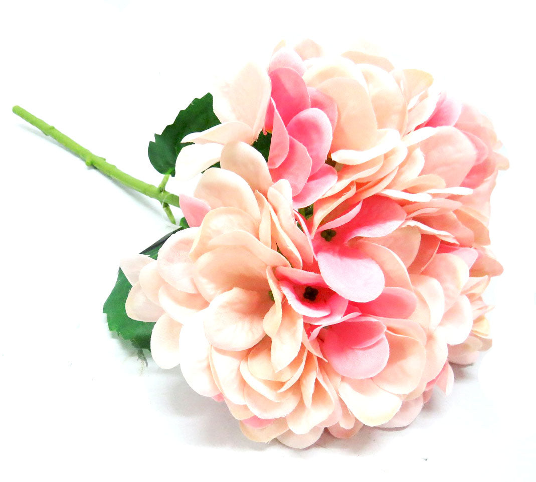 Set of 6 Salmon-Peach Hydragea Sprays