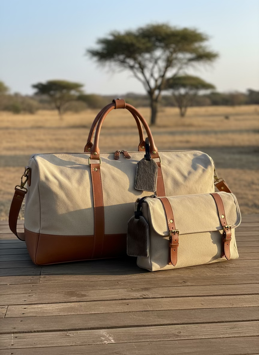 Set of 2 Custom Made REAL Wildebees Skin Luggage Tags