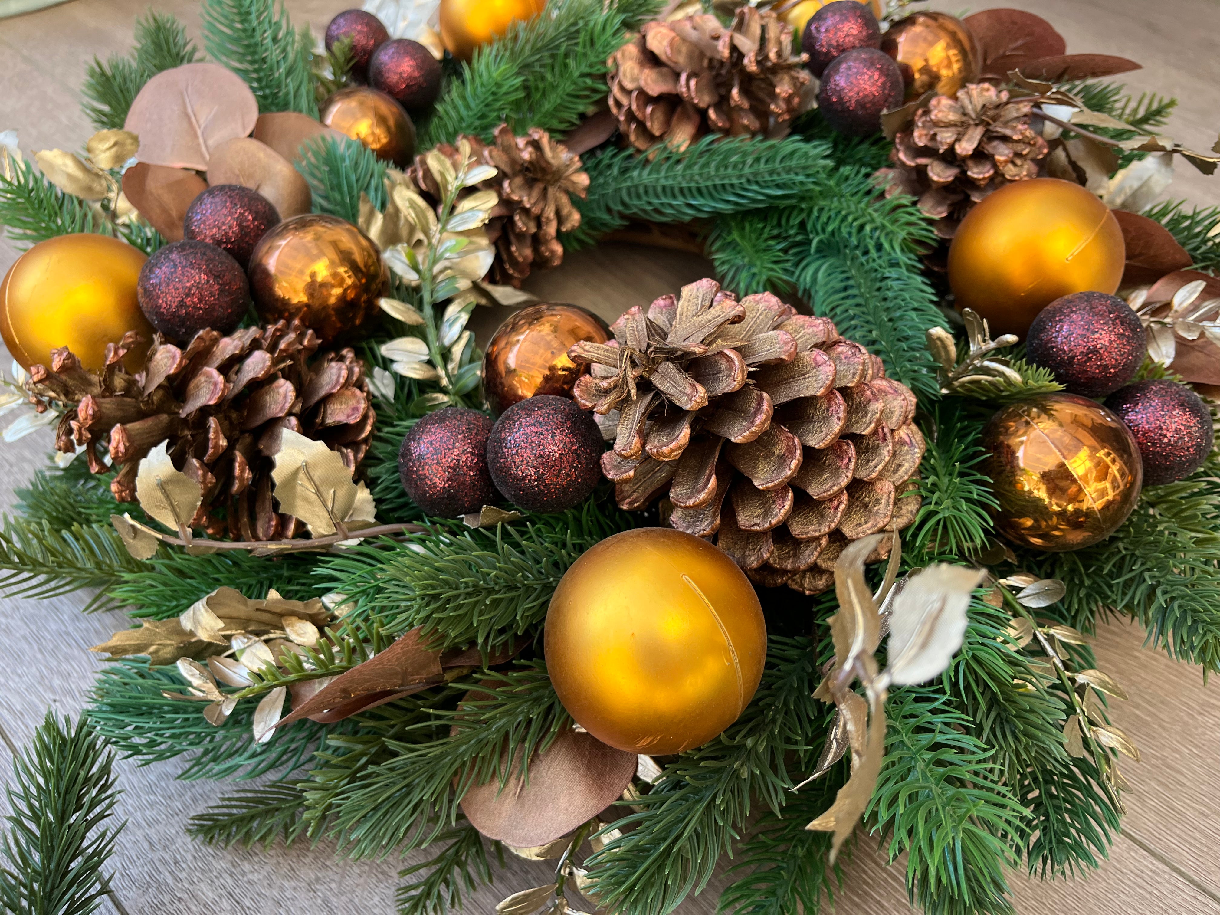 50cm Bronze & Gold Wreath