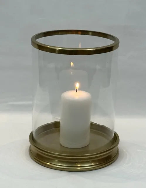 Antique Brass Hurricane Classic Candle Holder - NetDécor 