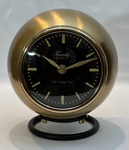 Classic Antique Brass & Matte Black Table Clock XL - NetDécor 