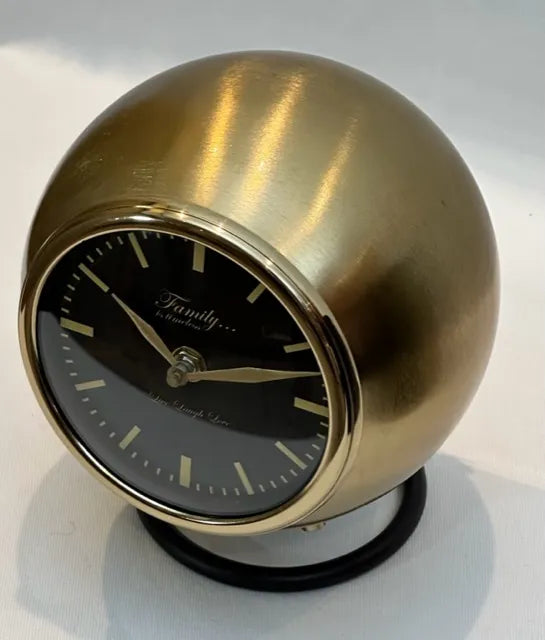 Classic Antique Brass & Matte Black Table Clock XL - NetDécor 