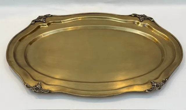 Tray Platter Antique Brass Kings