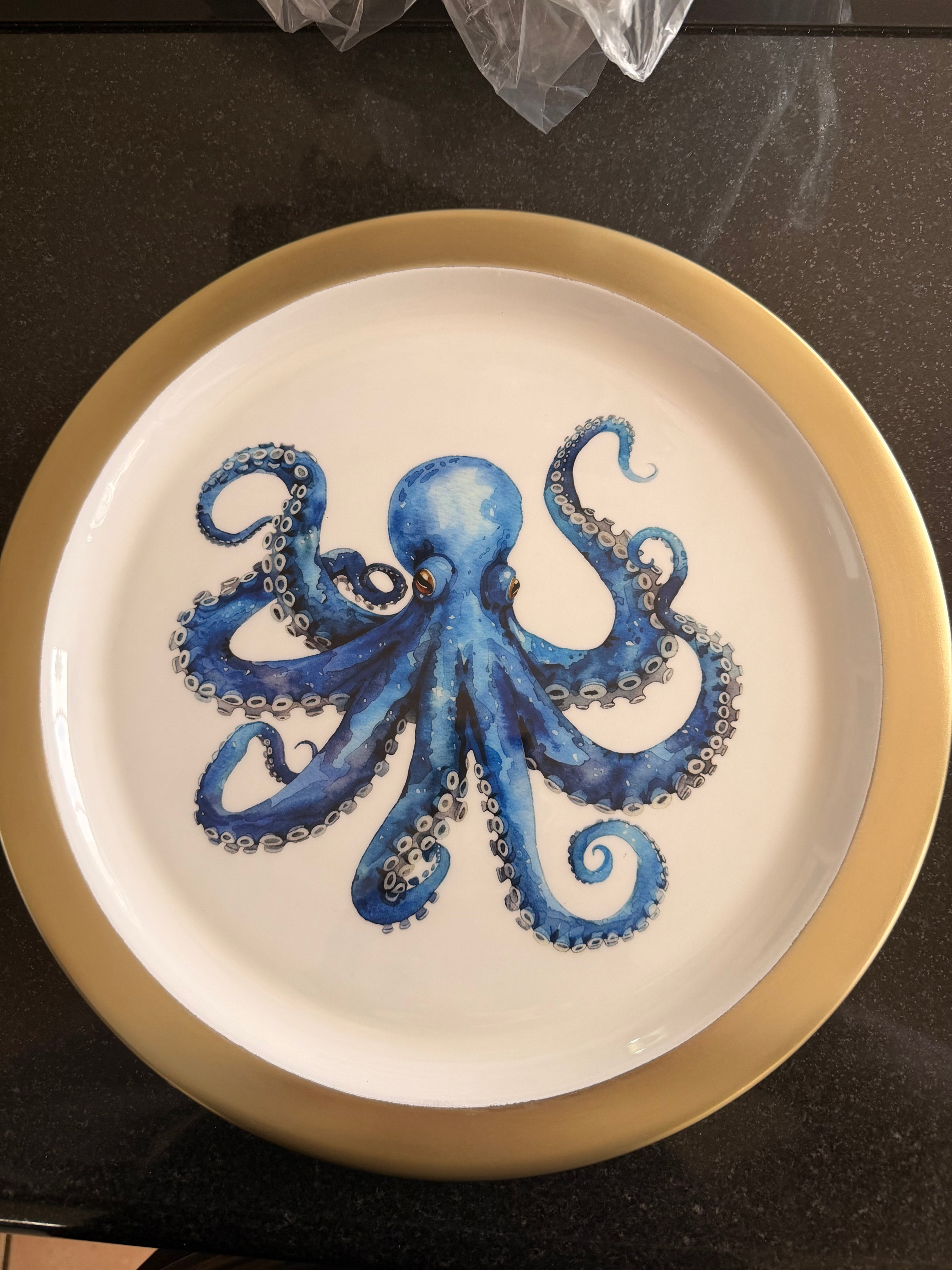 CHARGER PLATE OCTOPUS SET OF 4
