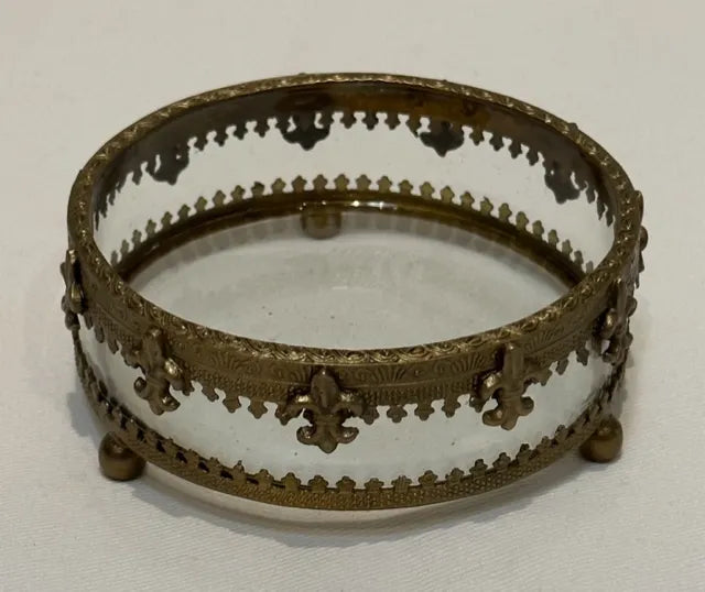 Antique Brass Fleur Nut Bowl