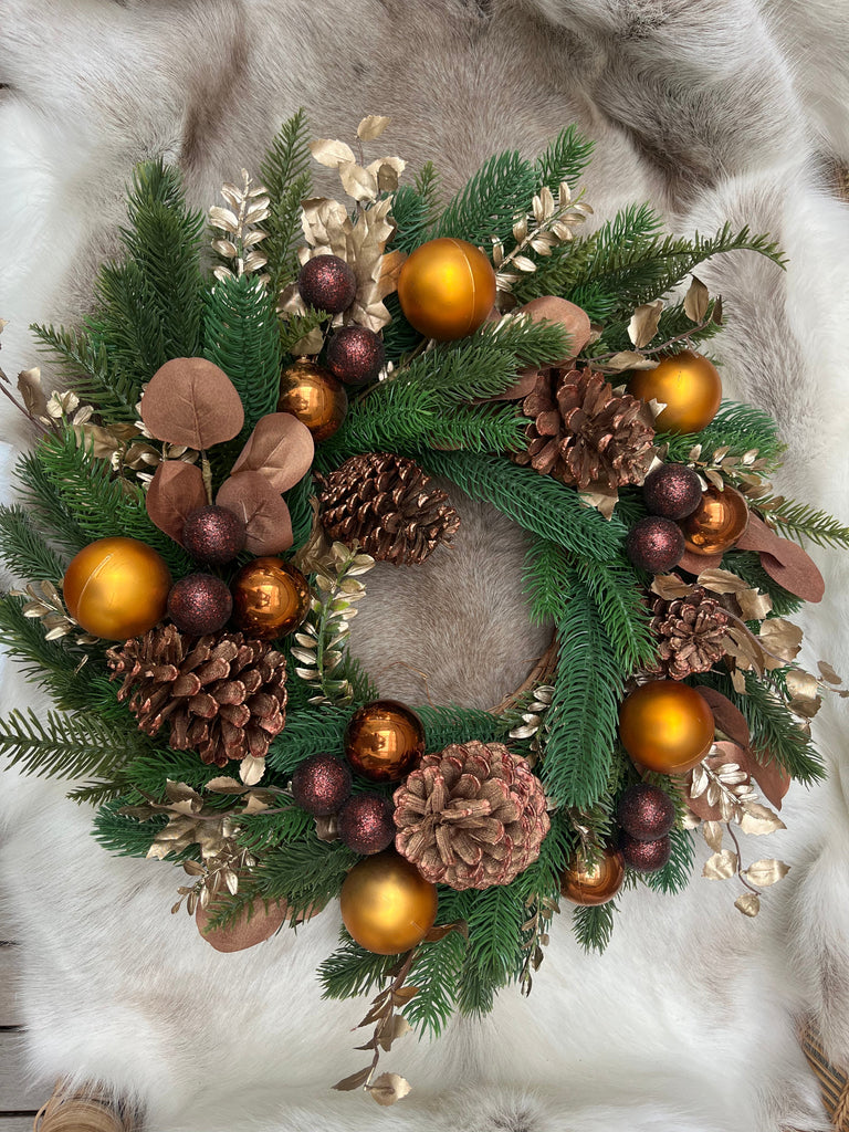 50cm Bronze & Gold Wreath - NetDécor 