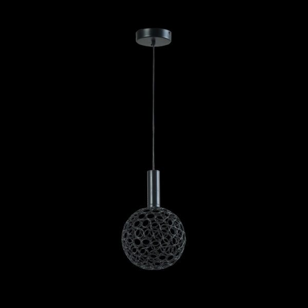 LED Small Round Metal Ring Pendant - Black