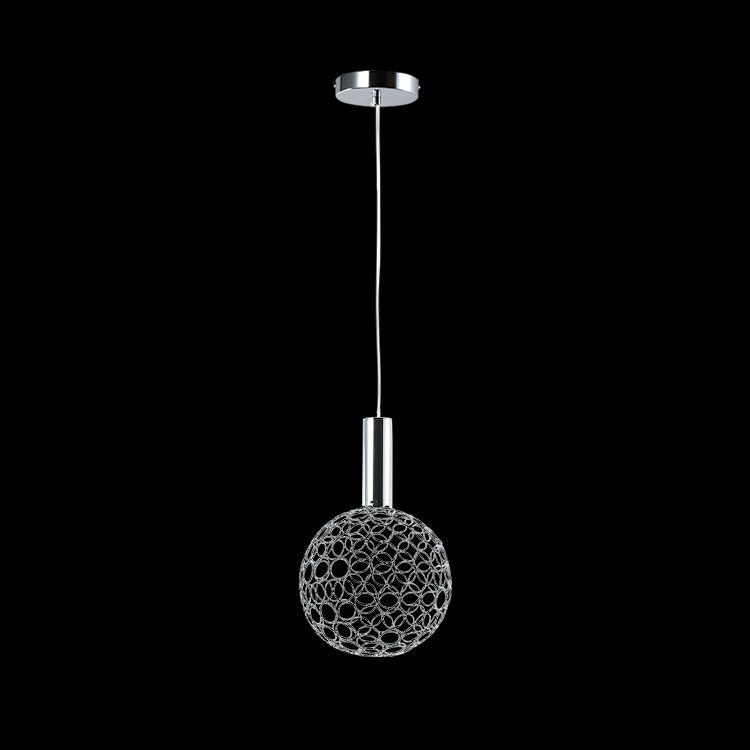 LED Small Round Metal Ring Pendant - Chrome