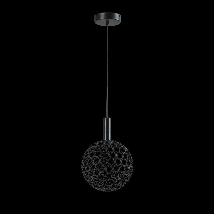 Medium Round Metal Ring Pendant - Black