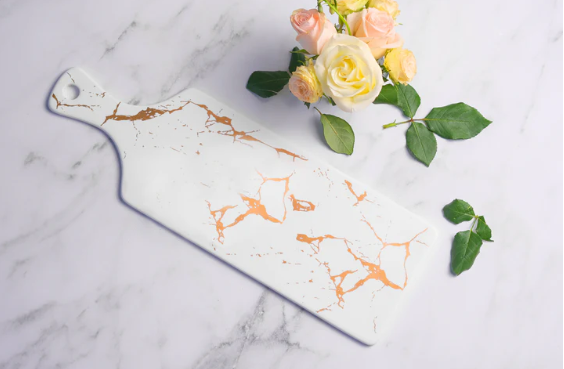 Kintsukuroi Long Pizza Plate White or Black